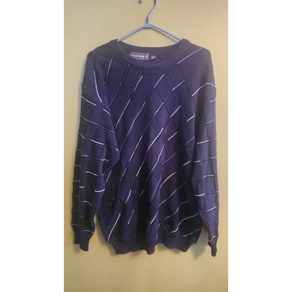 Vintage TUNDRA Canada Mens M Textured Abstract Geometric‎ Sweater